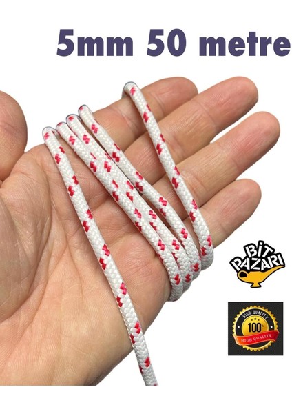 5mm 50 Metre Ipek Halat , Iskota Halat , Salıncak Ipi , Bağlama Ipi - Hamak Ipi