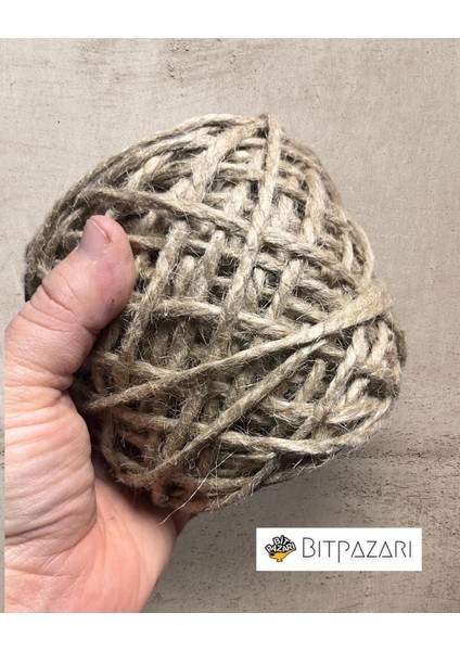 2,5mm Kalın Jüt Paketleme Ipi Hobi ve Dekor - Kına & Düğün & Nikah ( Ort 175 gr , 38-40 Metre )