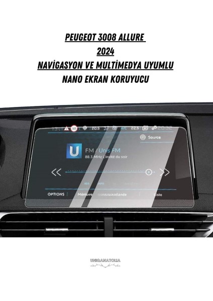 Peugeot 3008 Allure 2024 Multimedya Uyumlu Nano Ekran Koruyucu