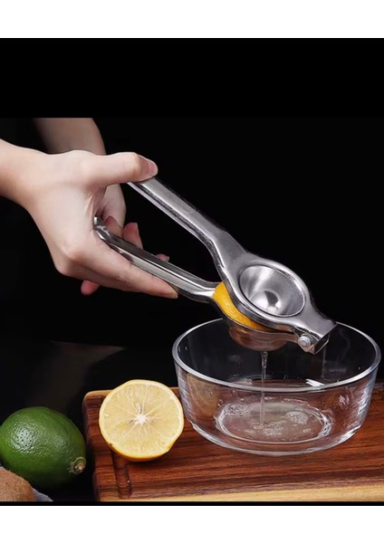 Paslanmaz Çelik Sarımsak Ezici- Profesyonel Paslanmaz Çelik Limon Sıkacağı, Çift Saplı Limon Presi