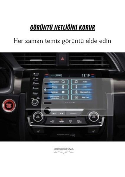 Honda Civic Makyajlı Kasa Fc5 Navigasyon Uyumlu 9h Nano Ekran Koruyucu modelleri