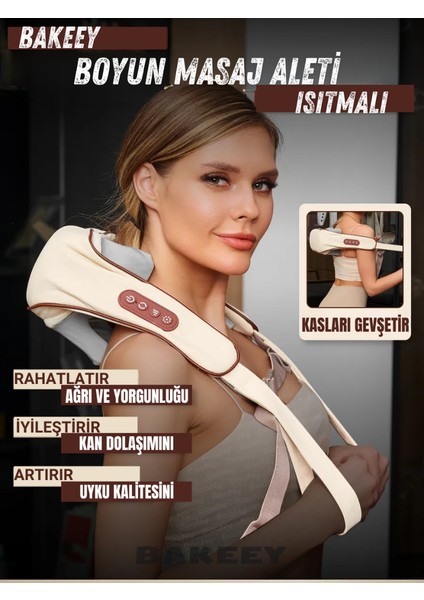 Isıtmalı Boyun ve Vücut Masaj Aleti – Çok Kademeli, Derin Doku Masaj Cihazı