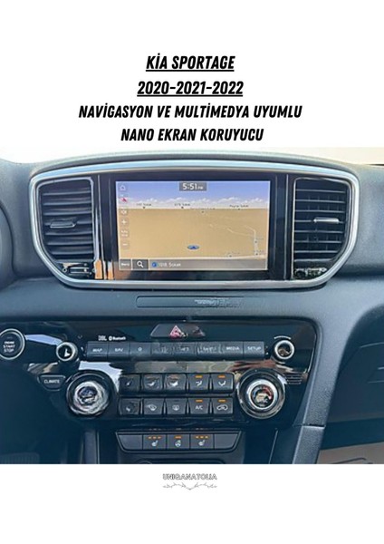 Kia Sportage 2020 2021 2022 Uyumlu 8 Inç Navigasyon ve Multimedya Nano Ekran Koruyucu