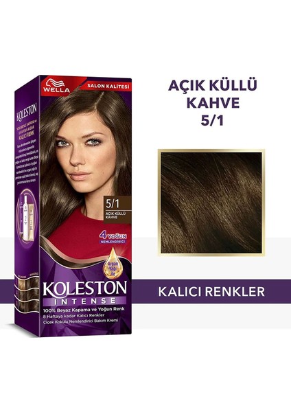 Intense Saç Boyası 5/1 Ekstra Küllü Kahve - Salon Kalitesi