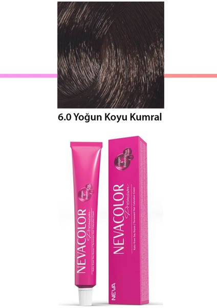 Premium 6.0 Yoğun Koyu Kumral - Kalıcı Krem Saç Boyası 50 gr Tüp