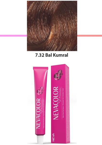 Premium 7.32 Bal Kumral - Kalıcı Krem Saç Boyası 50 gr Tüp