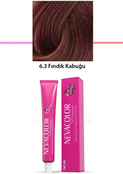 Premium 6.3 Fındık Kabuğu - Kalıcı Krem Saç Boyası 50 gr Tüp
