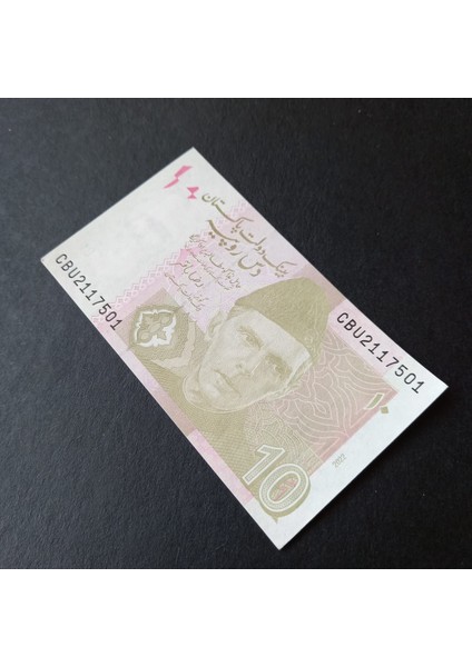 399636800E2511EA51 2022 Pakistan 10 Rupi Çil Eski Yabancı Kağıt Para