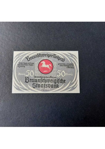 39963680E80A3EFB1B 1923 German Trade Card Horse Racıng Scene 50PF Nortgeld Çil fiyatları