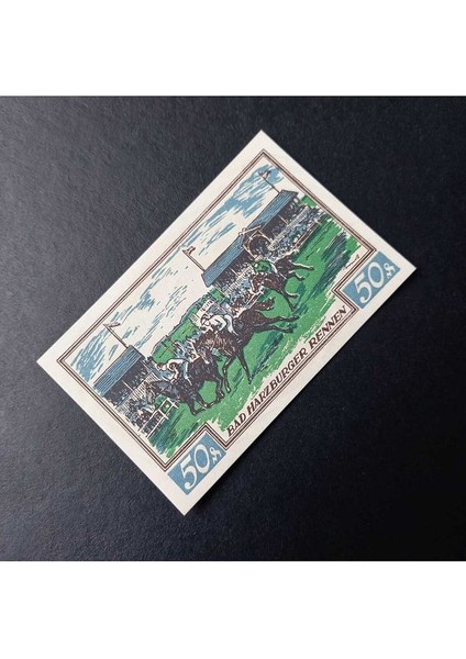39963680E80A3EFB1B 1923 German Trade Card Horse Racıng Scene 50PF Nortgeld Çil modelleri
