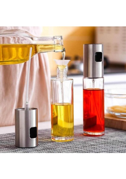 Cam sprey yağdanlık, sirke ve limon sıvısı püskürtücü, pratik kullanım, 750 ml beyaz