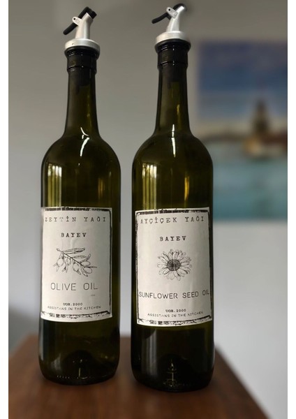 Yeşil Damlatmaz Ahşap Standlı 750 ml Yağlık ve Sirkelik, Gri, 2 Parça fırsatları