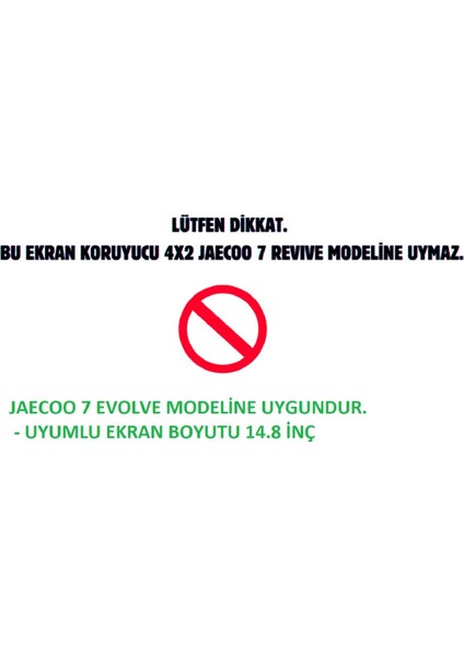Jaecoo 7 Evolve Ekran Koruyucu Nano Film 14.8 Inç Multimedya ile Uyumlu modelleri