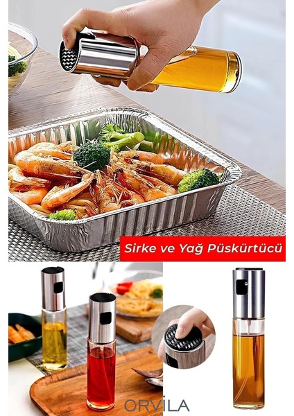 Şeffaf Sprey Yağ ve Sirkelik, 100 ml, Turuncu, Pratik ve Temiz Kullanım