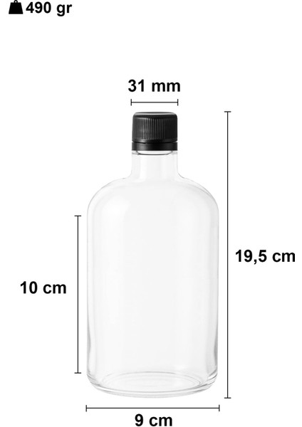 750 ml Siyah Kapaklı Şeffaf Yağ Şişesi, 16'lı Paket, Sızdırmaz, Dayanıklı ve Pratik kullanım fiyatları