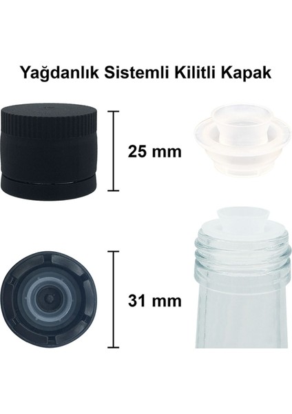 750 ml Siyah Kapaklı Şeffaf Yağ Şişesi, 16'lı Paket, Sızdırmaz, Dayanıklı ve Pratik kullanım indirimleri