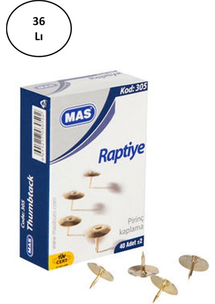 Mas Raptiye Sarı Prinç Kaplı 36'lı