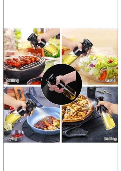 230 ml Siyah Sprey Yağdanlık, Cam Şişe, Püskürtme, Çok Amaçlı Kullanım fırsatları