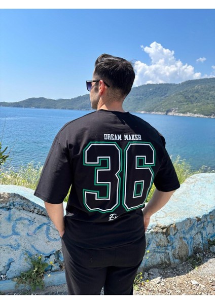Erkek Bisiklet Yaka Oversize Baskılı T-Shirt