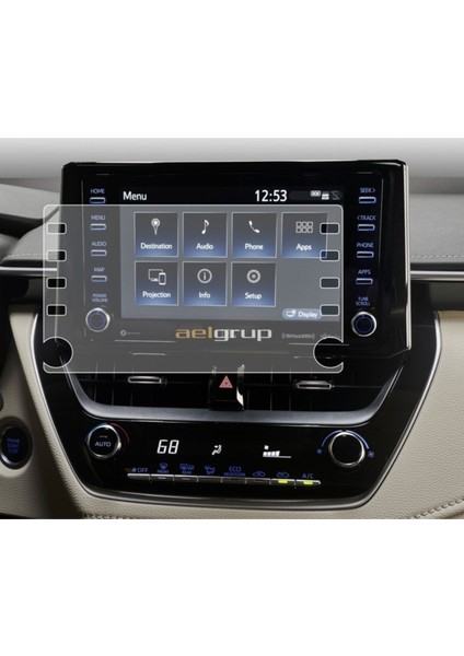 Toyota Corolla 2020 Model 8 Inç Navigasyon 9h Ekran Koruyucu