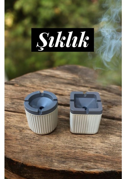 Kırılmaz Sert Plastik Küllük - 2 Li Kokusuz Çok Amaçlı Küllük