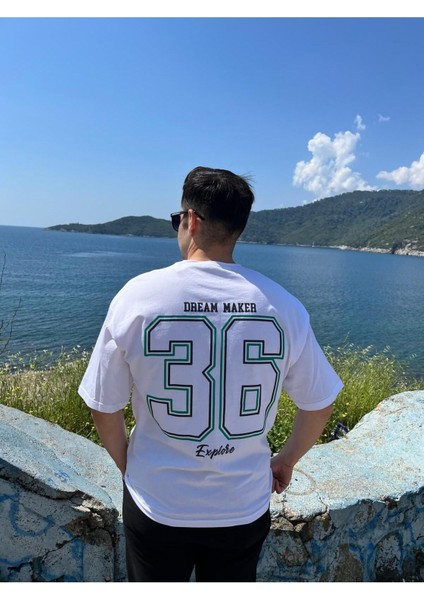 Erkek Bisiklet Yaka Oversize Baskılı T-Shirt