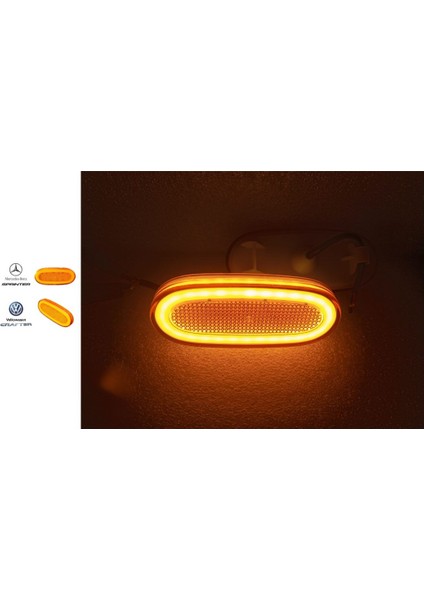 ( 6 x Adet ) 1 Set Sprınter & Crafter Yan Iz Lambası Neon Amber