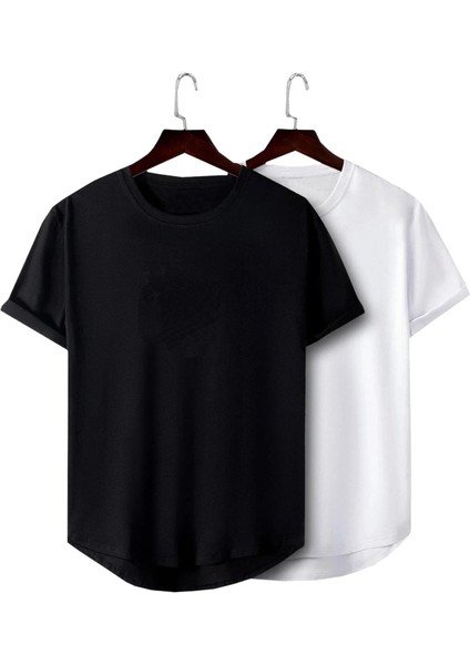 2'li Erkek Oval Kesim Basic Fit Pis Yaka Salaş T-Shirt fiyatları