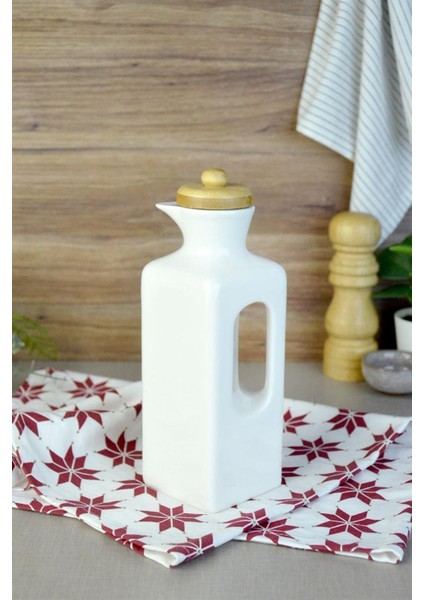 2'li 700 ml Bambu Kapaklı Porselen Yağlık ve Sirkelik Seti Beyaz fiyatları