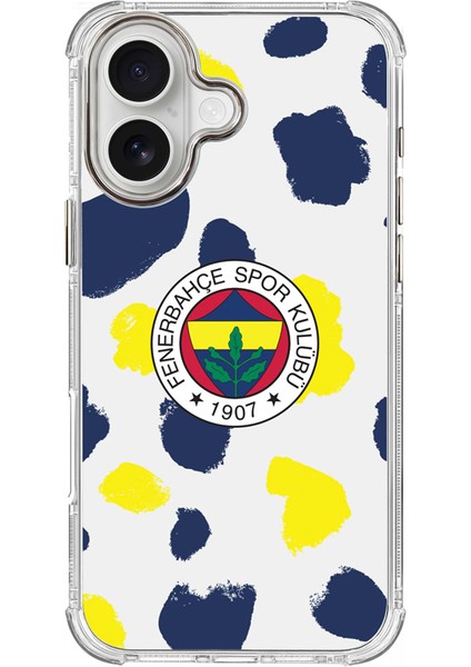 Apple iPhone 16 Uyumlu Fenerbahçe Damalı Arma Lisanslı Telefon Kılıfı