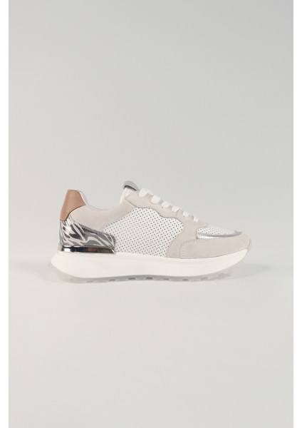 Donatella Beyaz Deri Kadın Sneakers, Deri, Günlük Ayakkabı, Spor Ayakkabı 25452
