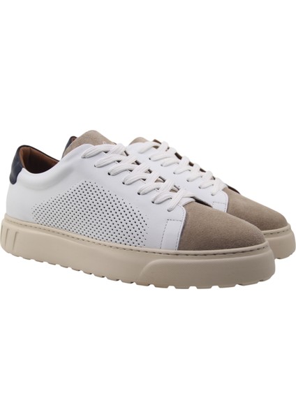 Erkek Beyaz Deri & Bej Süet Sneaker fiyatları