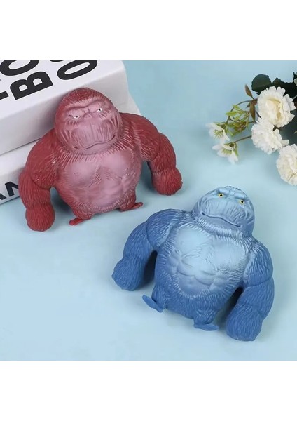 Squishy Goril Önleyici Gorilla 9 cm Sukuşi Maymun - Bordo