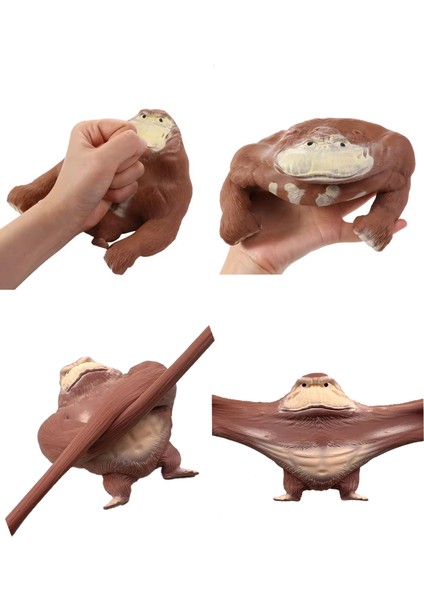 Squishy Goril Önleyici Gorilla 9 cm Sukuşi Maymun - Koyu Gri