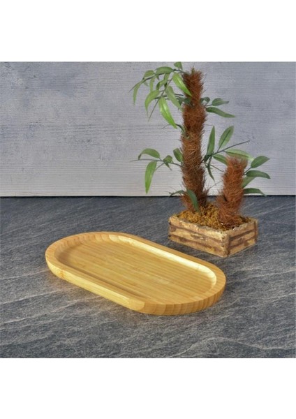 Bambu Oval Yağlık Standı, şık ve pratik mutfak aksesuarı, kahverengi