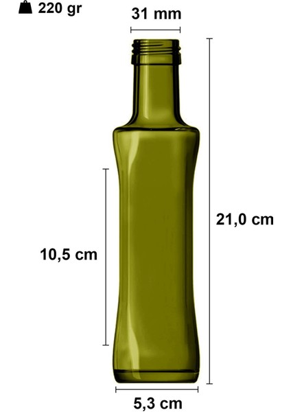 250 ml yeşil cam şişe, kapaklı, kapüşonlu, 16 adet fiyatları