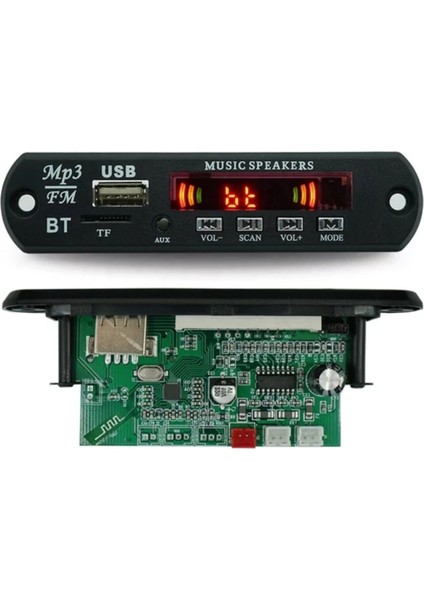 USB Bluetooth Fm 12V ( 2 Hoparlör Bağlanabilen ) Mp3 Dekoder