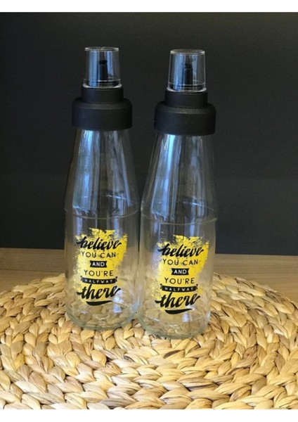 2 Adet 750ml Akıllı Cam Yağdanlık, Damlatmaz, Siyah Renkli, Şık ve Kullanışlı