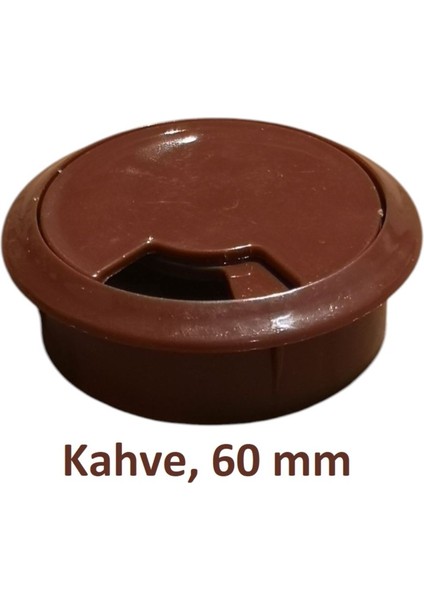 Masa Üstü Kablo Kanalı Deliği Kapağı Kahve Masa Kapağı 6 cm (5 Adet)