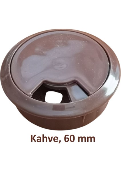 Masa Üstü Kablo Kanalı Deliği Kapağı Kahve Masa Kapağı 6 cm (5 Adet)