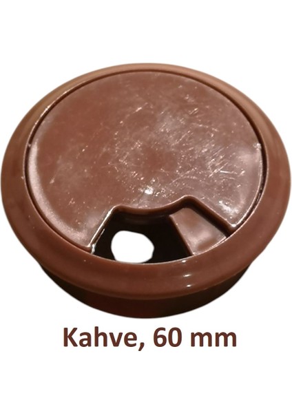 Masa Üstü Kablo Kanalı Deliği Kapağı Kahve Masa Kapağı 6 cm (5 Adet)
