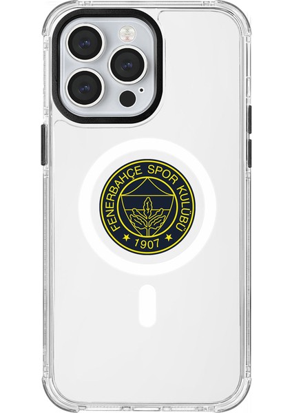 Apple iPhone 14 Pro Max Uyumlu Fenerbahçe Sarı Mono Arma Magsafe Lisanslı Telefon Kılıfı