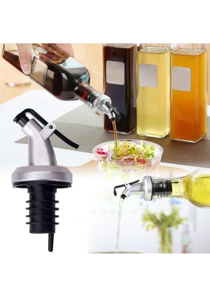 Kapaklı Şişe Ucu Servis Aparatı 5 Adet Damlalık Yağdanlık Tıpa Tapa Mantar