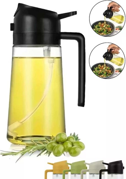 Çok Renkli Çok Fonksiyonlu Sprey Yağ ve Sirke Dağıtıcı, 2'si 1 Arada, 500-749 ml