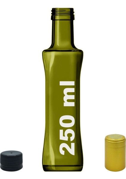250 ml yeşil cam şişe, kilitli kapak, şık ve kullanışlı, 1 adet