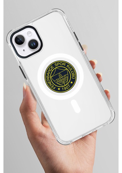 Apple iPhone 14 Uyumlu Fenerbahçe Sarı Mono Arma Magsafe Lisanslı Telefon Kılıfı