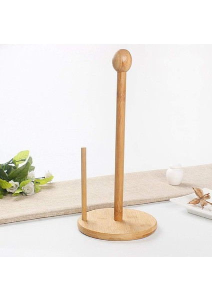 Bambu Kağıt Havluluk Yuvarlak Dekoratif Peçetelik Rulo Kağıt Havlu Standı