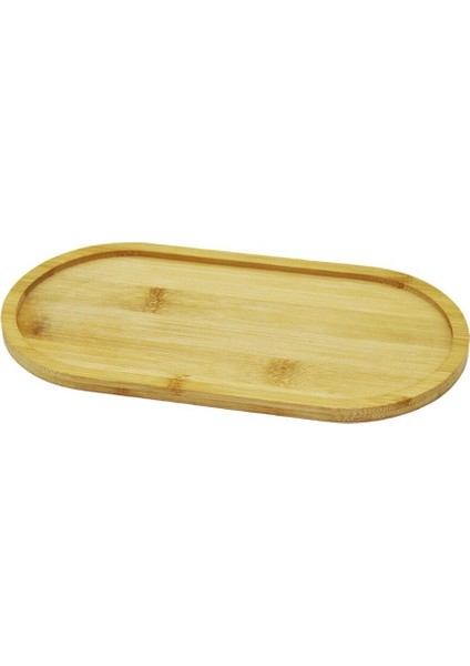 Renkli oval ahşap bambu yağdanlık altlığı 12x23cm, şık ve doğal tasarım