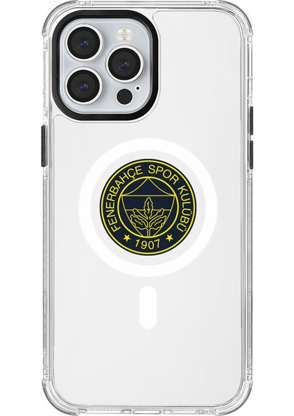 Apple iPhone 13 Pro Max Uyumlu Fenerbahçe Sarı Mono Arma Magsafe Lisanslı Telefon Kılıfı