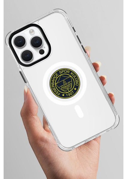 Apple iPhone 16 Pro Max Uyumlu Fenerbahçe Sarı Mono Arma Magsafe Lisanslı Telefon Kılıfı